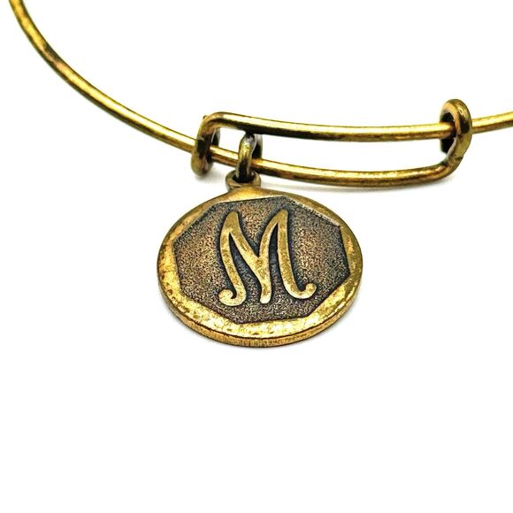 ALEX AND ANI Adjustable Copper M Charm Bracelet in Rafaelian Gold - Picture 3 of 4